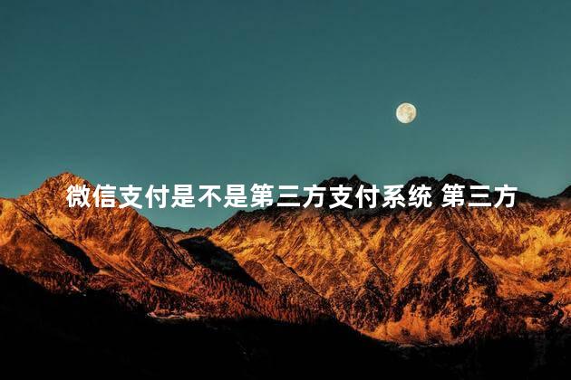 微信支付是不是第三方支付系统 第三方支付是什么意思
